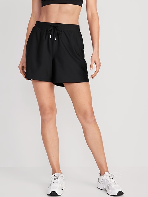 Image number 1 showing, High-Waisted PowerSoft Shorts -- 5-inch inseam