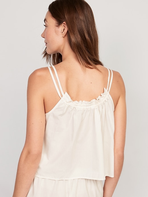 Image number 2 showing, Ruffle-Trimmed Double-Strap Cami Pajama Top