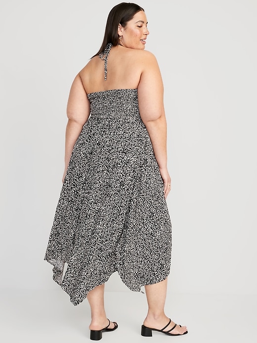 Image number 8 showing, Fit & Flare Printed Crinkled Halter Midi Dress