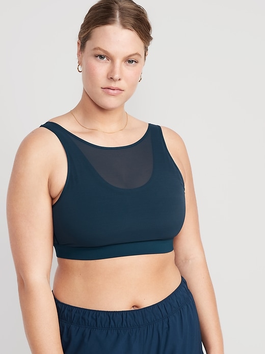 Image number 5 showing, Medium Support PowerSoft Layered-Mesh Sports Bra