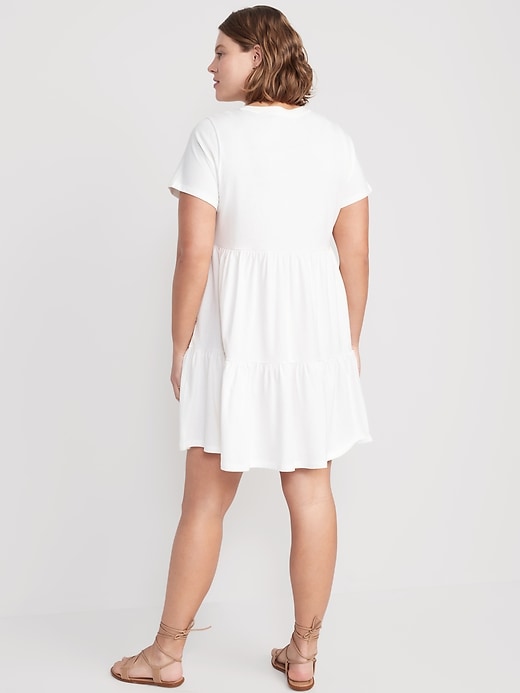 Image number 6 showing, Tiered Mini Swing T-Shirt Dress
