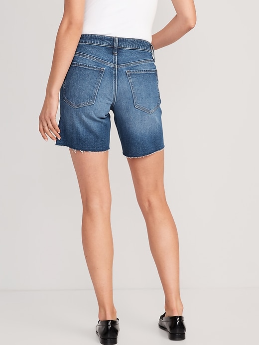 Image number 2 showing, Mid-Rise OG Loose Jean Cut-Off Shorts for Women -- 7-inch inseam