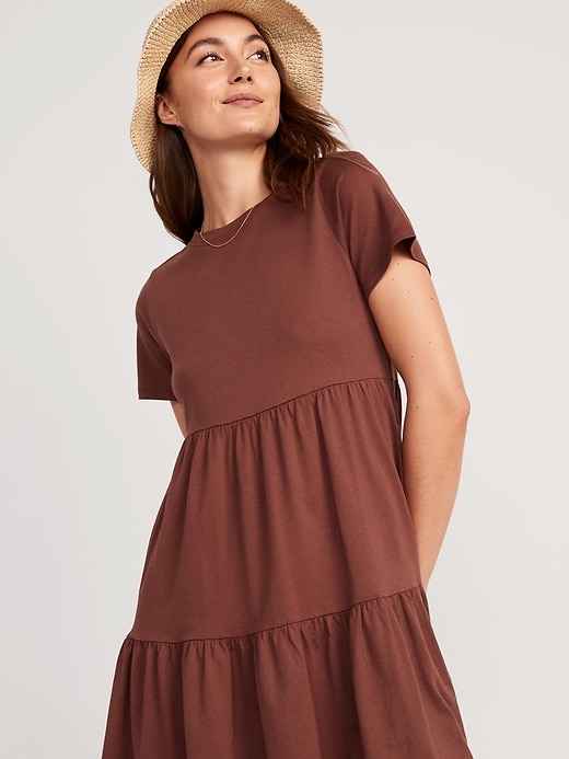 Image number 3 showing, Tiered Mini Swing T-Shirt Dress