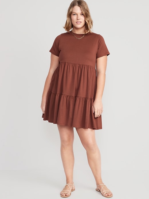Image number 5 showing, Tiered Mini Swing T-Shirt Dress