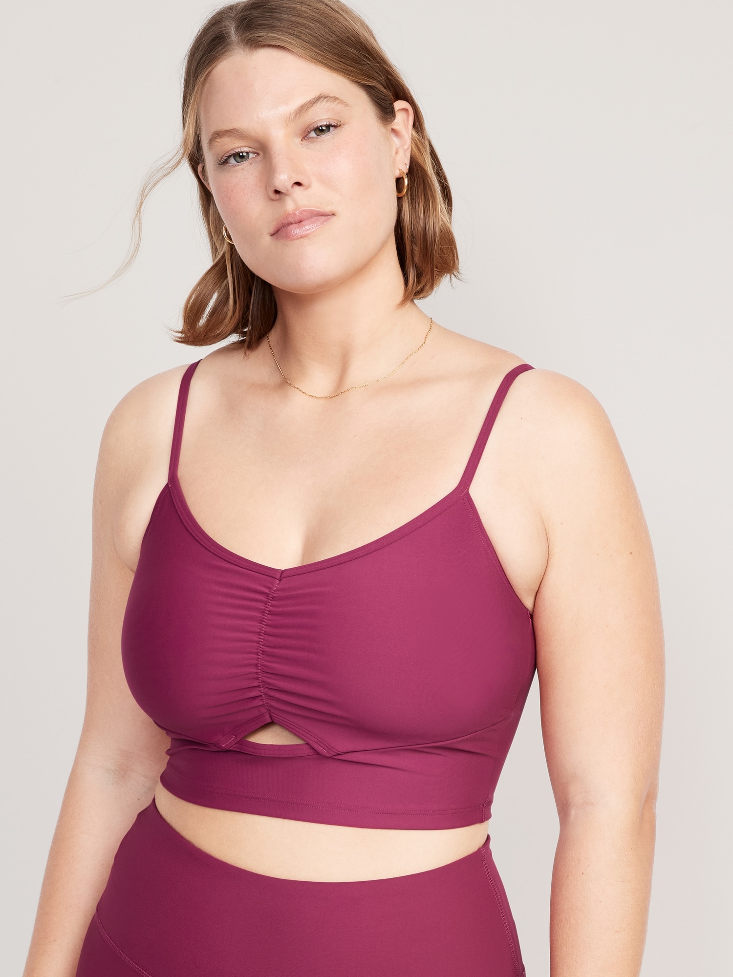 Old Navy, Intimates & Sleepwear, Old Navy Active Godry Sports Bra Light  Support Strappy Ruched Raspberry Small