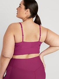 Old Navy - Light Support PowerSoft Textured-Rib Sports Bra for Women brown