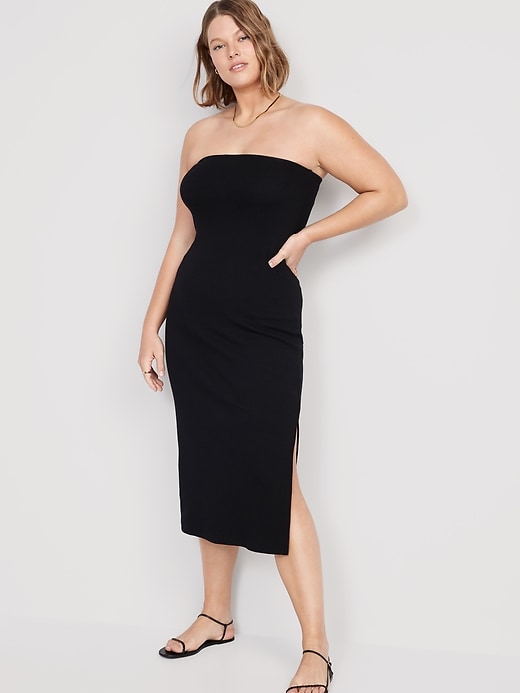 Image number 5 showing, Fitted Rib-Knit Midi Tube Dress