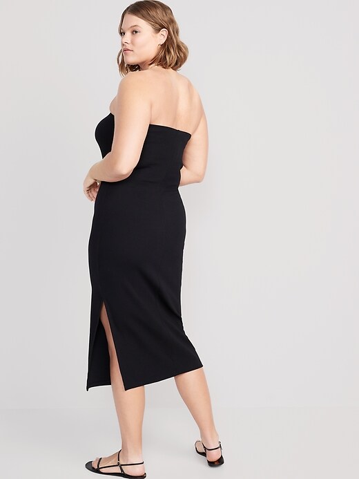Image number 6 showing, Fitted Rib-Knit Midi Tube Dress