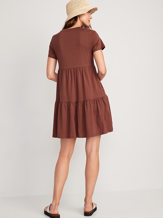 Image number 2 showing, Tiered Mini Swing T-Shirt Dress
