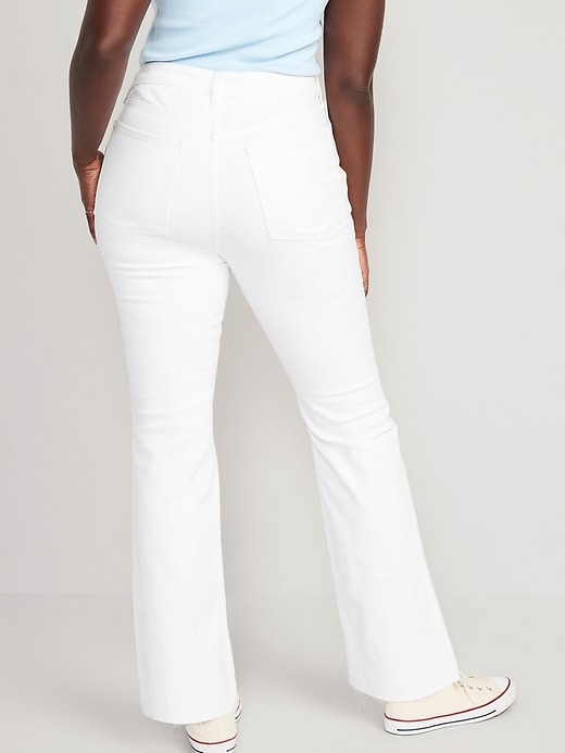 Image number 6 showing, Extra High-Waisted Button-Fly White-Wash Cut-Off Kicker Boot-Cut Jeans