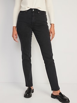 Black Denim Ladies Mom Fit Jeans, Button, High Rise at Rs 395