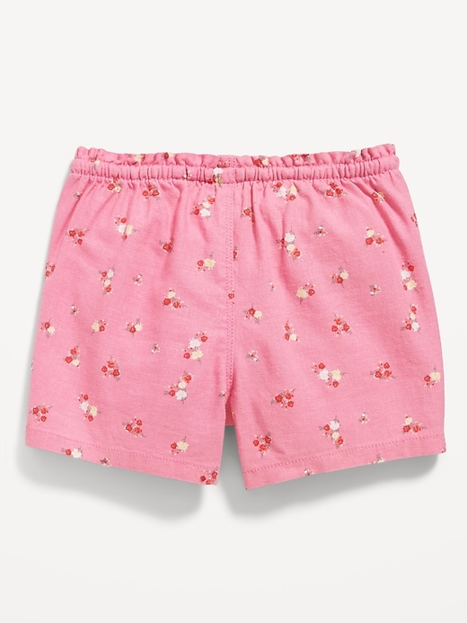 View large product image 2 of 2. Functional Drawstring Linen-Blend Pull-On Shorts for Toddler Girls