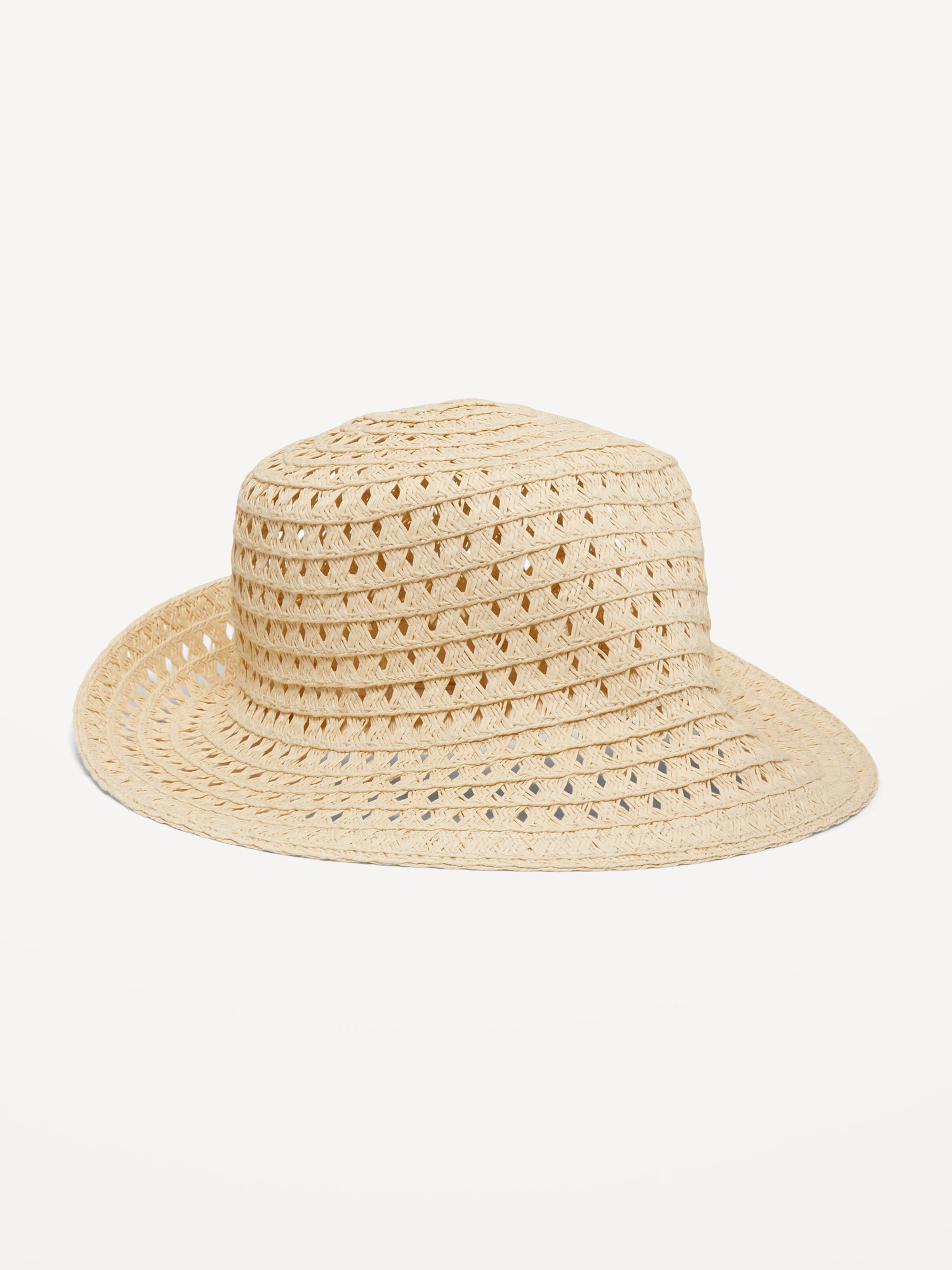 Old Navy Straw Bucket Hat for Girls white. 1