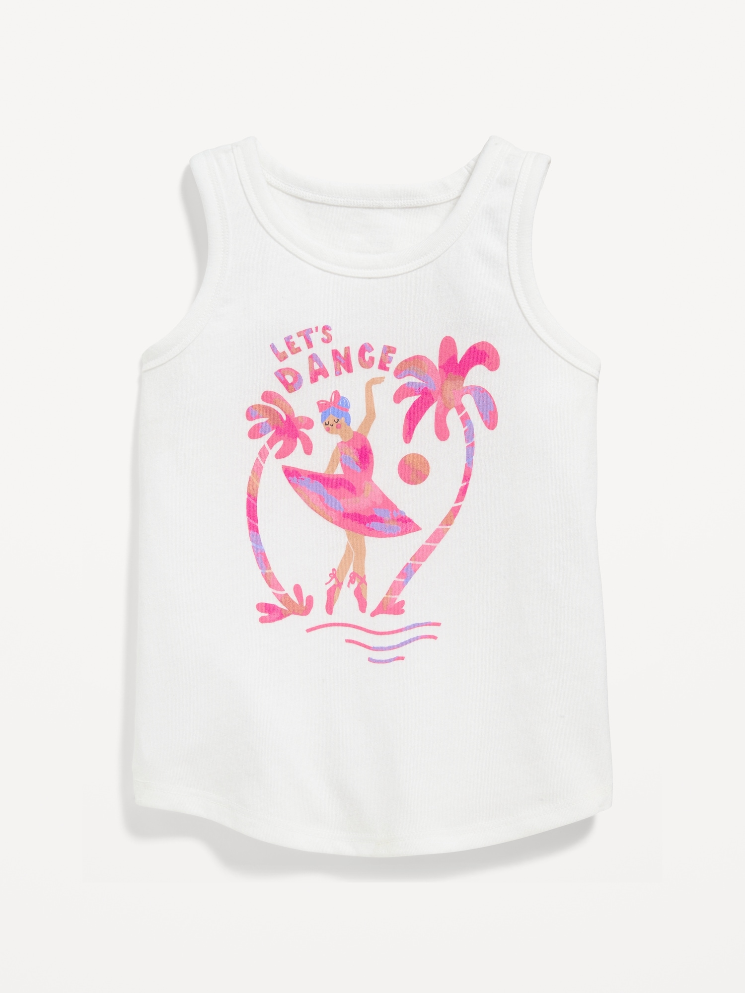 Old Navy Graphic Tank Top for Toddler Girls white. 1