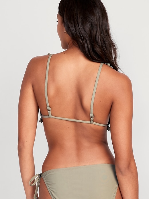 Image number 2 showing, Ruffle-Trimmed Triangle String Bikini Swim Top