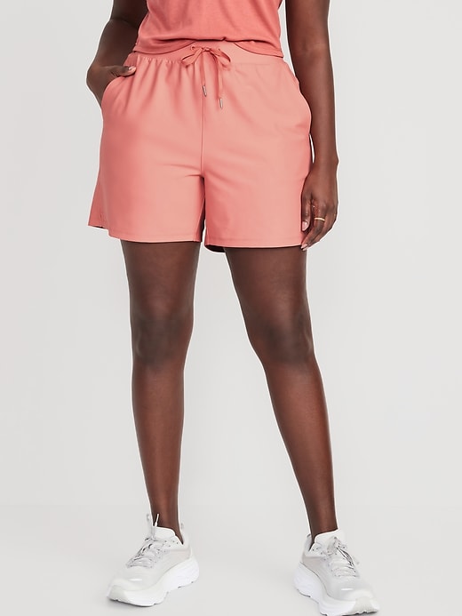 Image number 5 showing, High-Waisted PowerSoft Shorts -- 5-inch inseam