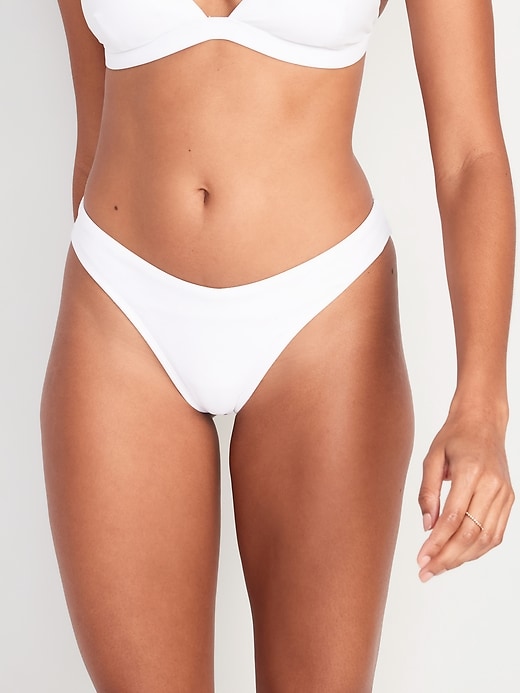 Image number 1 showing, Low-Rise V-Front French-Cut Bikini Swim Bottoms