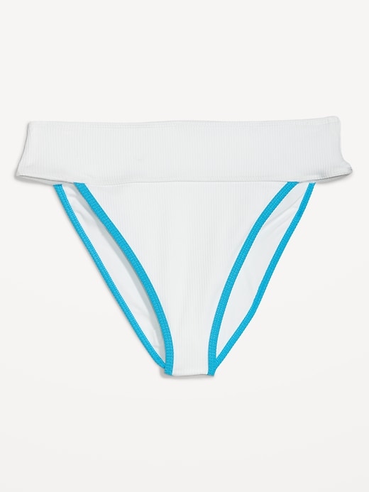 Image number 4 showing, High-Waisted Ribbed French-Cut Bikini Swim Bottoms