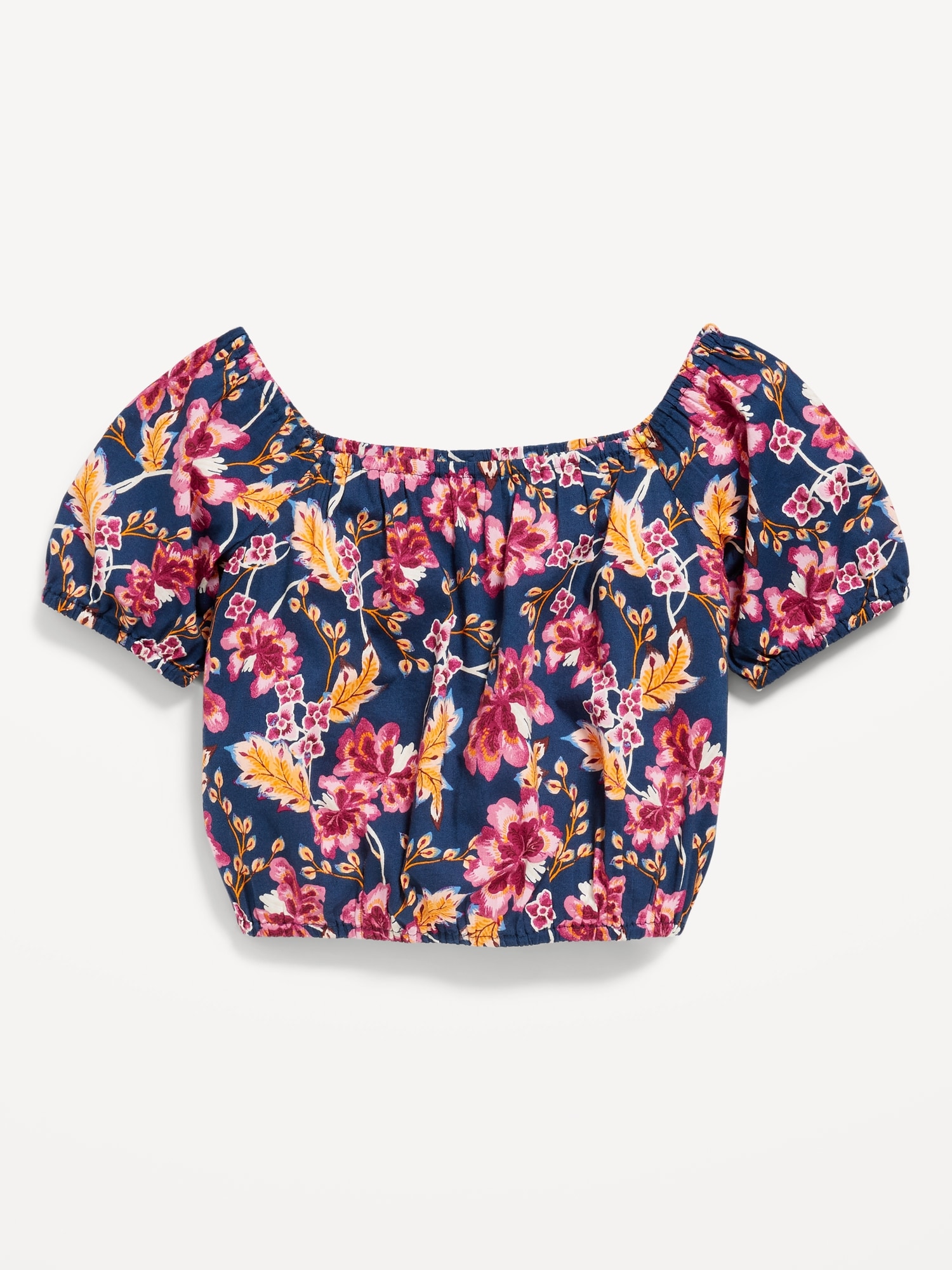 Printed Cropped Puff-Sleeve Top for Girls | Old Navy