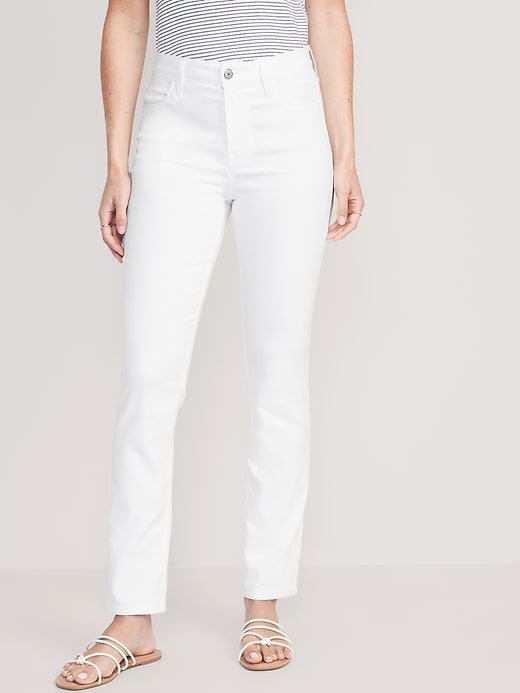 High-Waisted Wow Straight White Jeans for Women | Old Navy