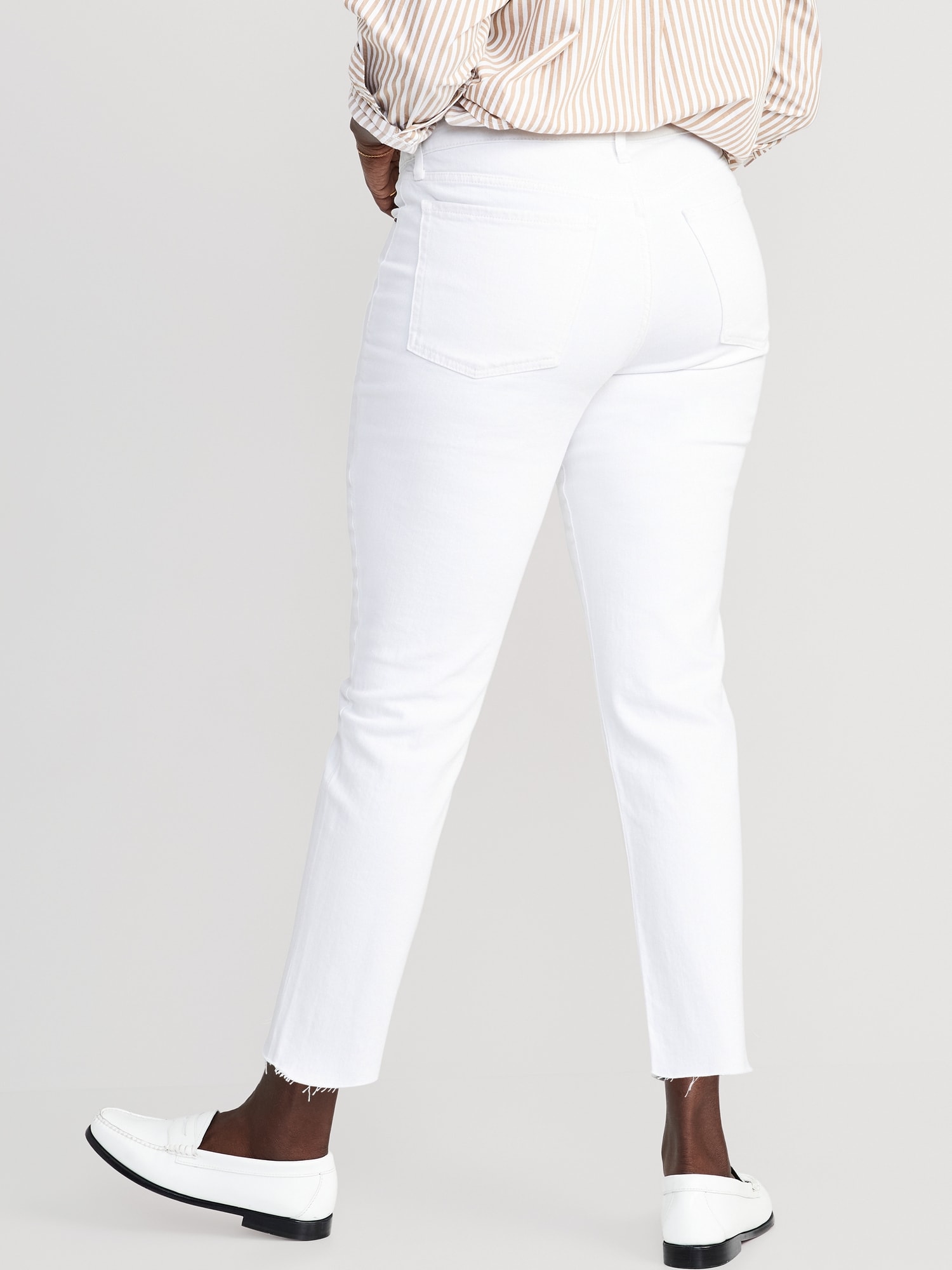 klint kul torsdag High-Waisted OG Straight White-Wash Cut-Off Ankle Jeans for Women | Old Navy