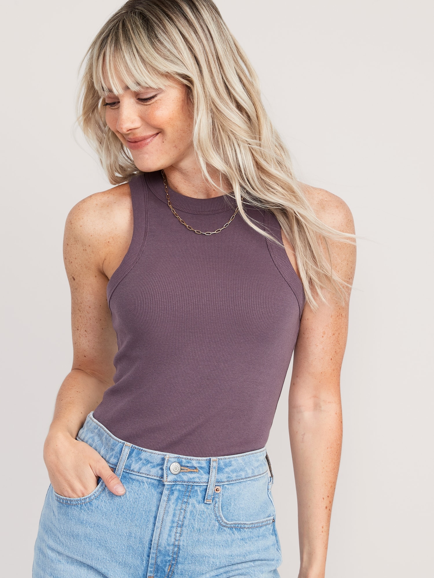 Fitted Rib-Knit Tank Top for Women | Old Navy