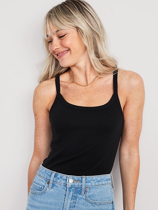Image number 1 showing, Fitted Rib-Knit Cami Top