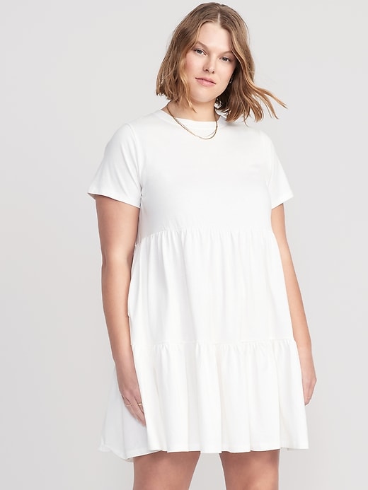 Image number 5 showing, Tiered Mini Swing T-Shirt Dress
