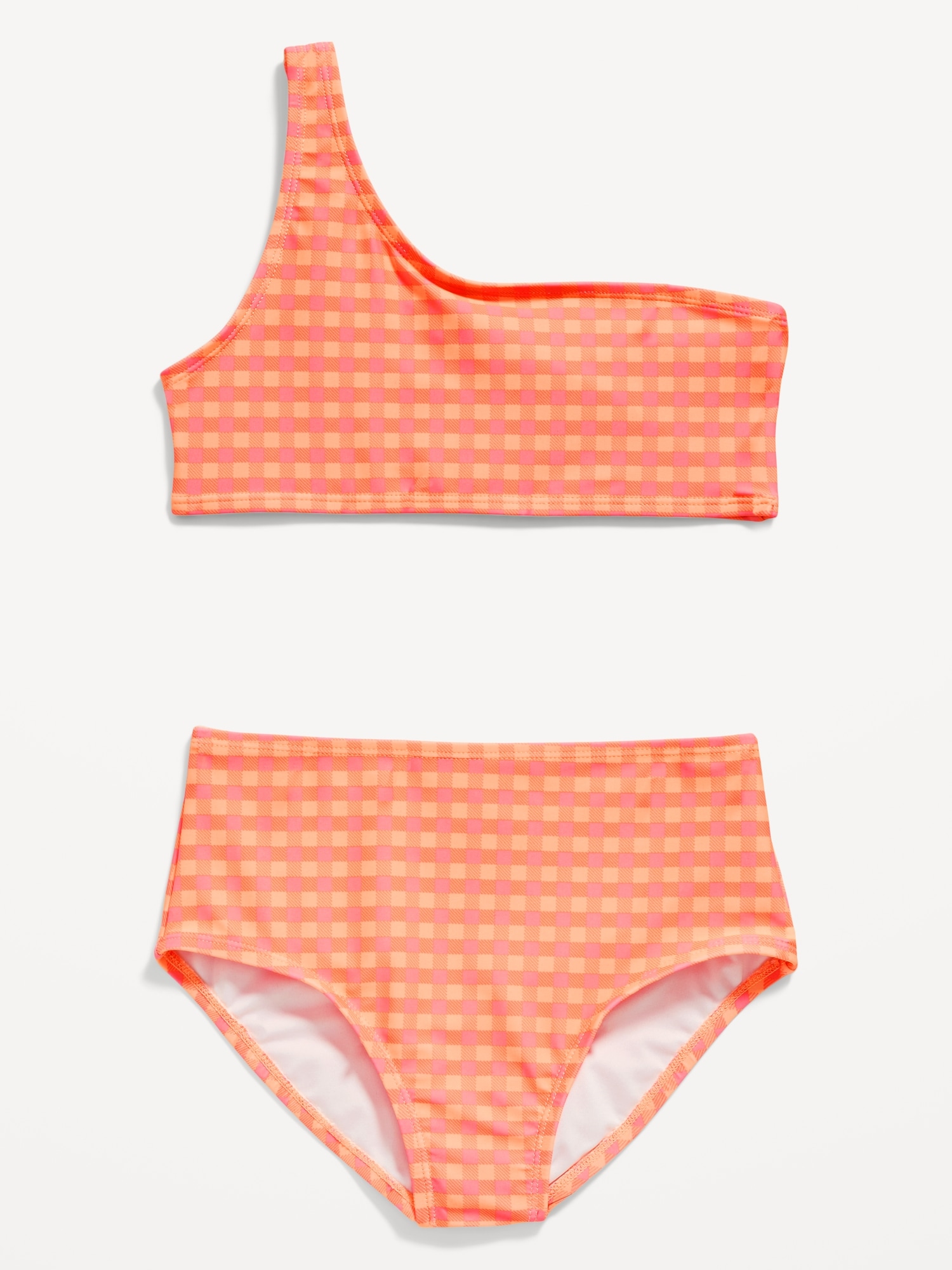 Old Navy Printed One-Shoulder Bikini Swim Set for Girls multi. 1