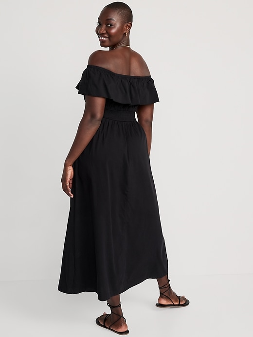 Waist-Defined Ruffled Off-The-Shoulder Smocked Maxi Dress | Old Navy