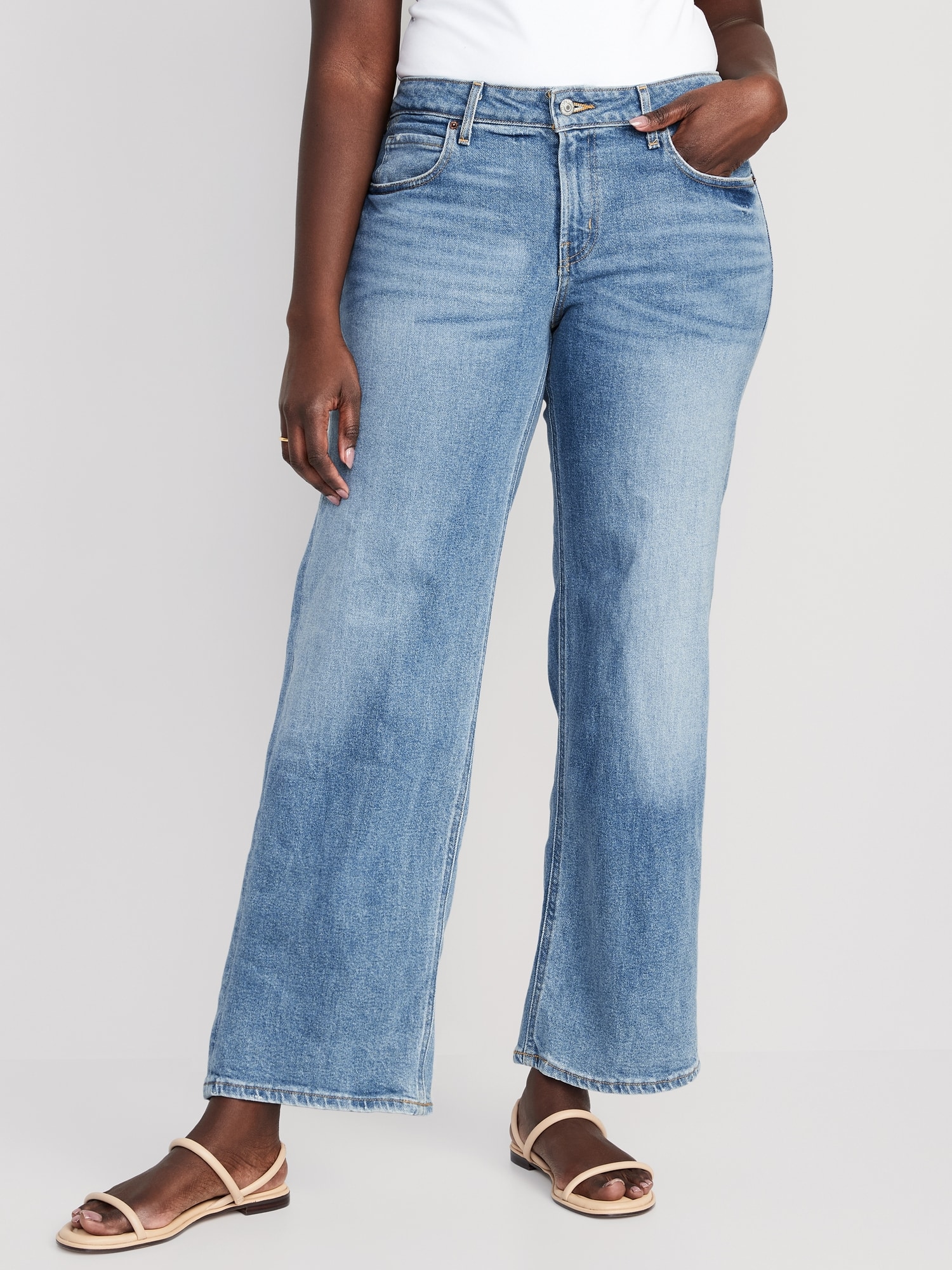 Mid-Rise Wide-Leg Jeans for Women | Old Navy