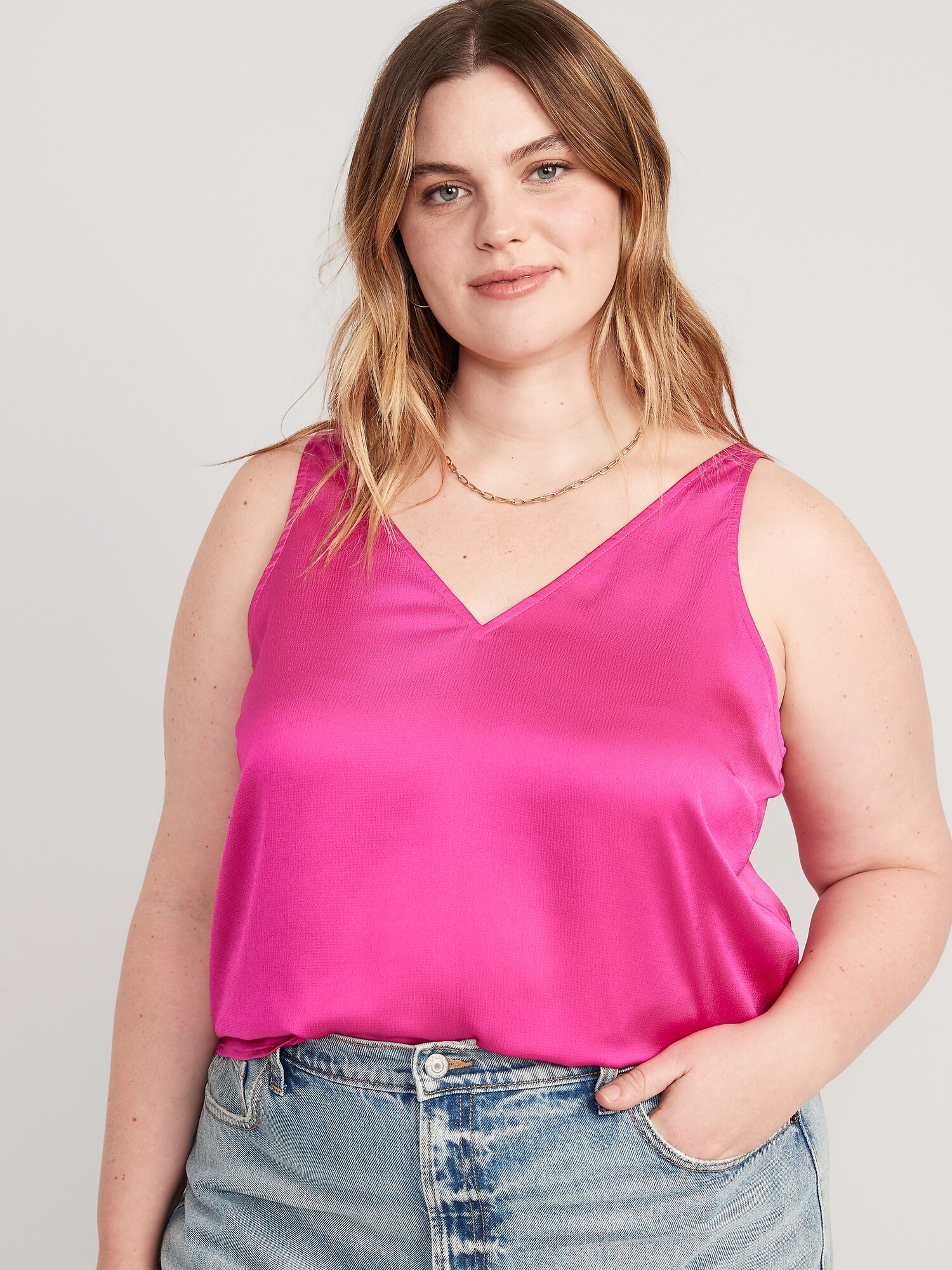 V Neck Sleeveless Satin Top Old Navy v-neck-sleeveless-satin-top-old-navy
