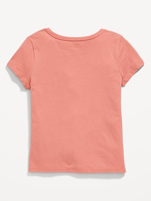 View large product image 2 of 2. Short-Sleeve Graphic Front Tie-Knot T-Shirt for Girls