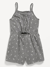 View large product image 3 of 3. Printed Tie-Front Keyhole Cami Romper for Girls