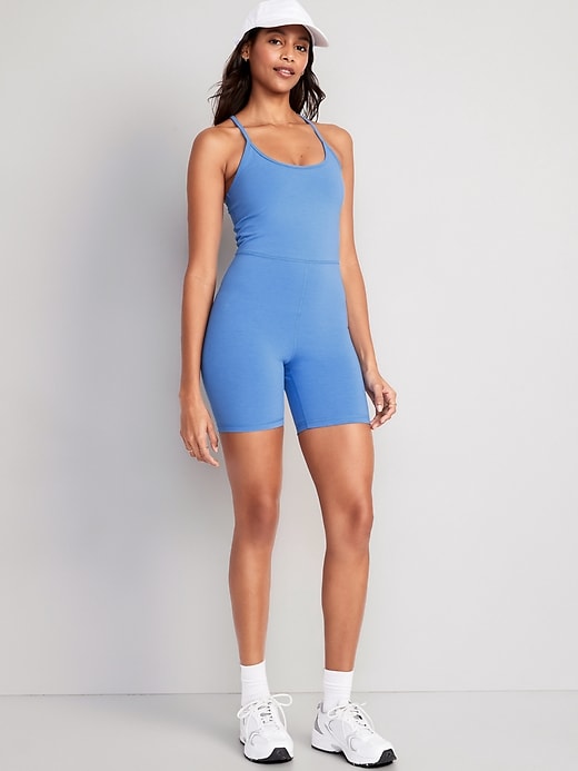 Image number 1 showing, PowerChill Racerback Bodysuit -- 6-inch inseam