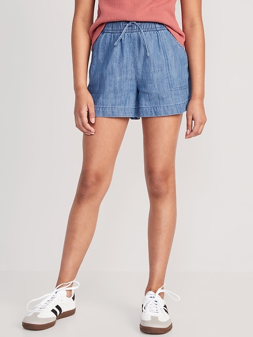 View large product image 1 of 4. Chambray Drawstring Shorts for Girls