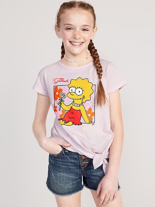 View large product image 1 of 3. Licensed Pop-Culture Tie-Knot T-Shirt for Girls