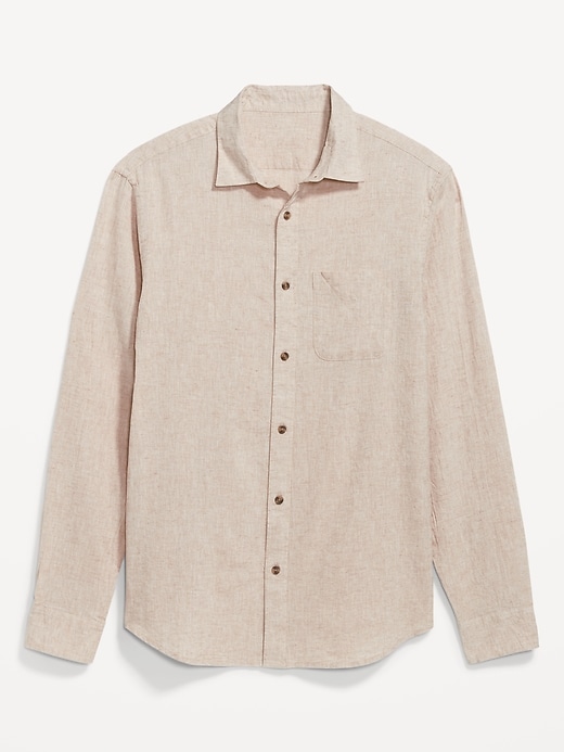 Image number 4 showing, Regular-Fit Everyday Non-Stretch Linen-Blend Shirt