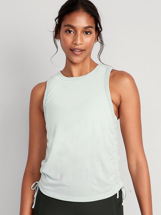 Image number 1 showing, UltraLite Ruched Tie Tank Top