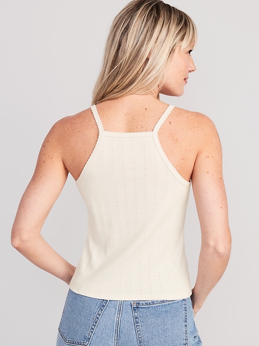 Image number 2 showing, Scallop-Trimmed Pointelle-Knit Cami Top