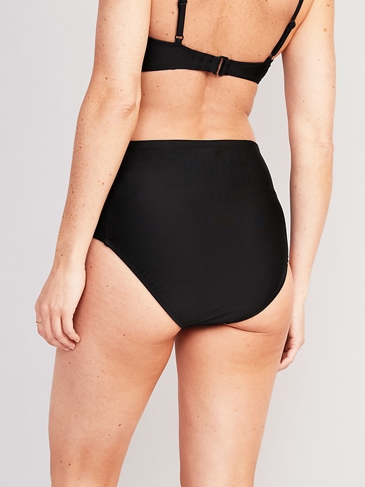 Image number 2 showing, High-Waisted Printed Ruched Bikini Swim Bottoms