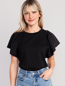 Flutter-Sleeve Paneled T-Shirt for Women | Old Navy