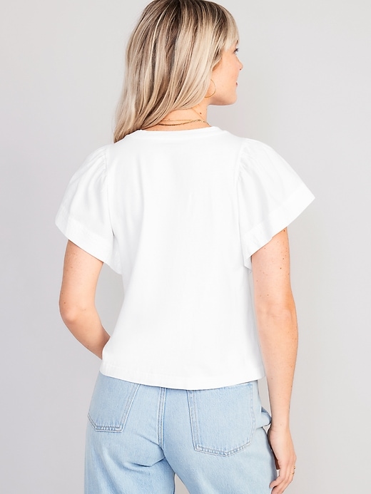 Image number 2 showing, Flutter-Sleeve Paneled T-Shirt