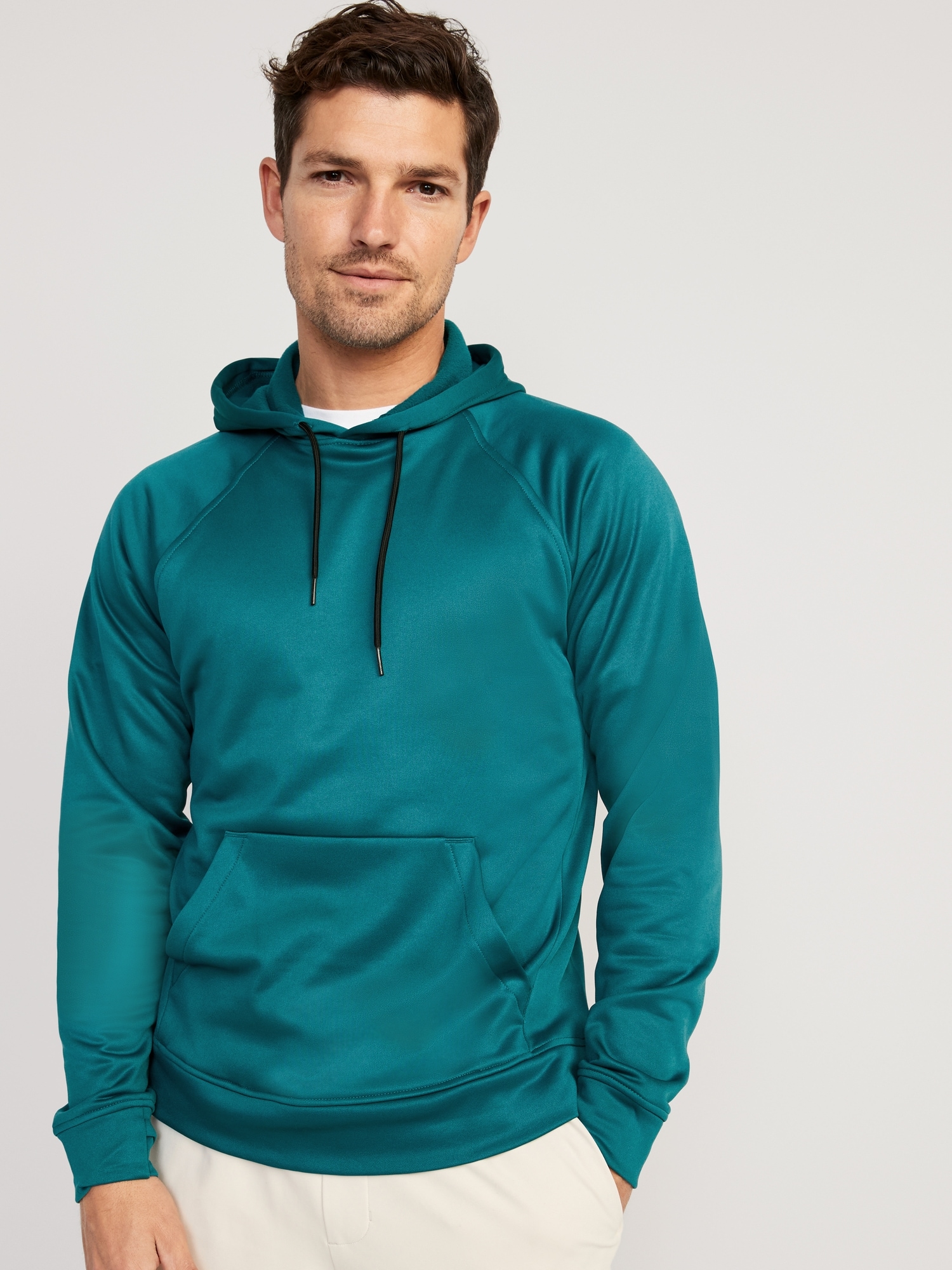 Old Navy Soft-Brushed Go-Dry Performance Pullover Hoodie for Men green. 1