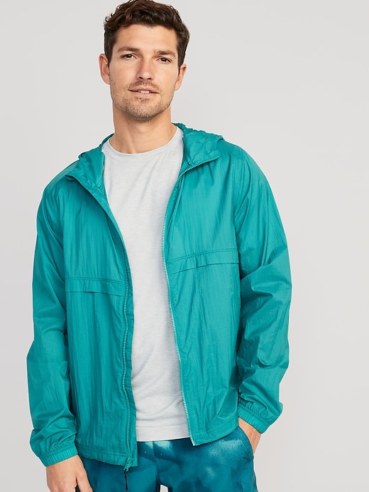 Image number 1 showing, Water-Resistant Hooded Zip Jacket
