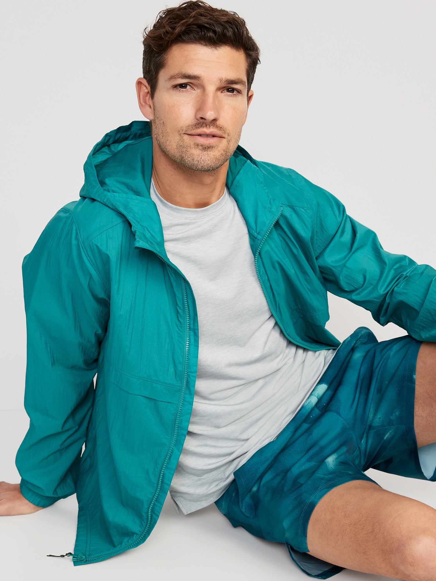 Water-Resistant Hooded Zip Jacket for Men