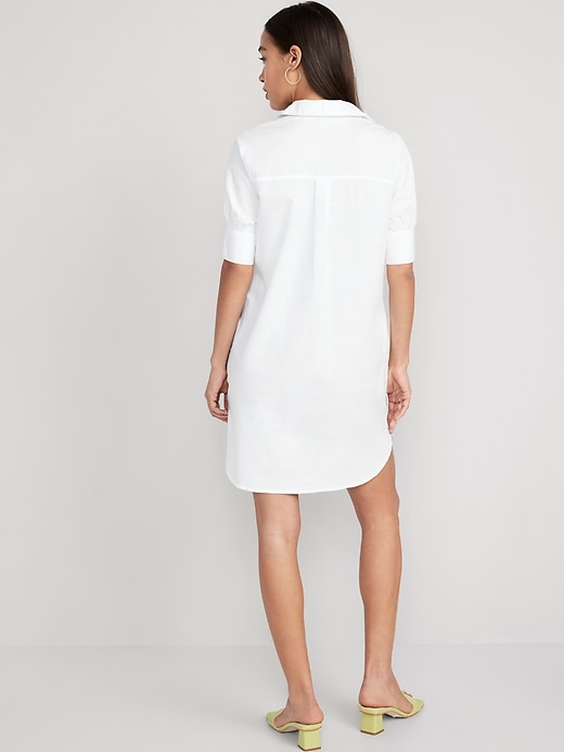 Image number 8 showing, Short-Sleeve Jean Shirt Dress