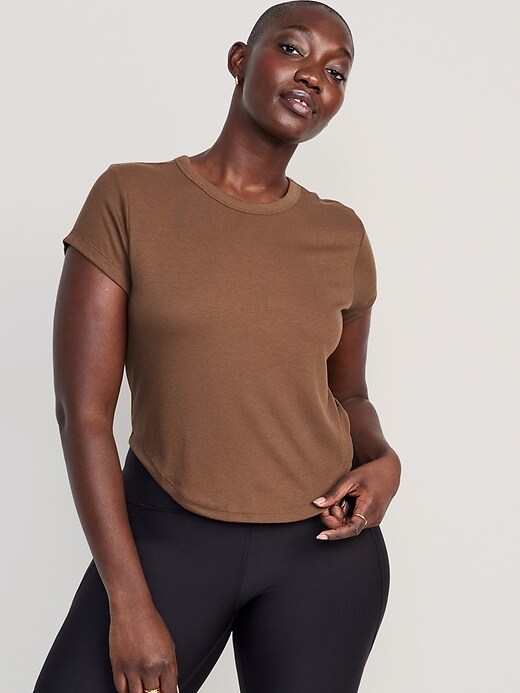 UltraLite Cropped RibKnit TShirt for Women Old Navy