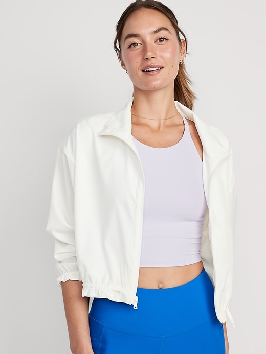 Image number 1 showing, StretchTech Packable Ruffle-Trim Jacket