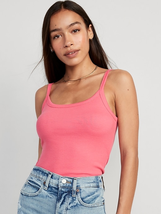 Image number 1 showing, Fitted Rib-Knit Cami Top